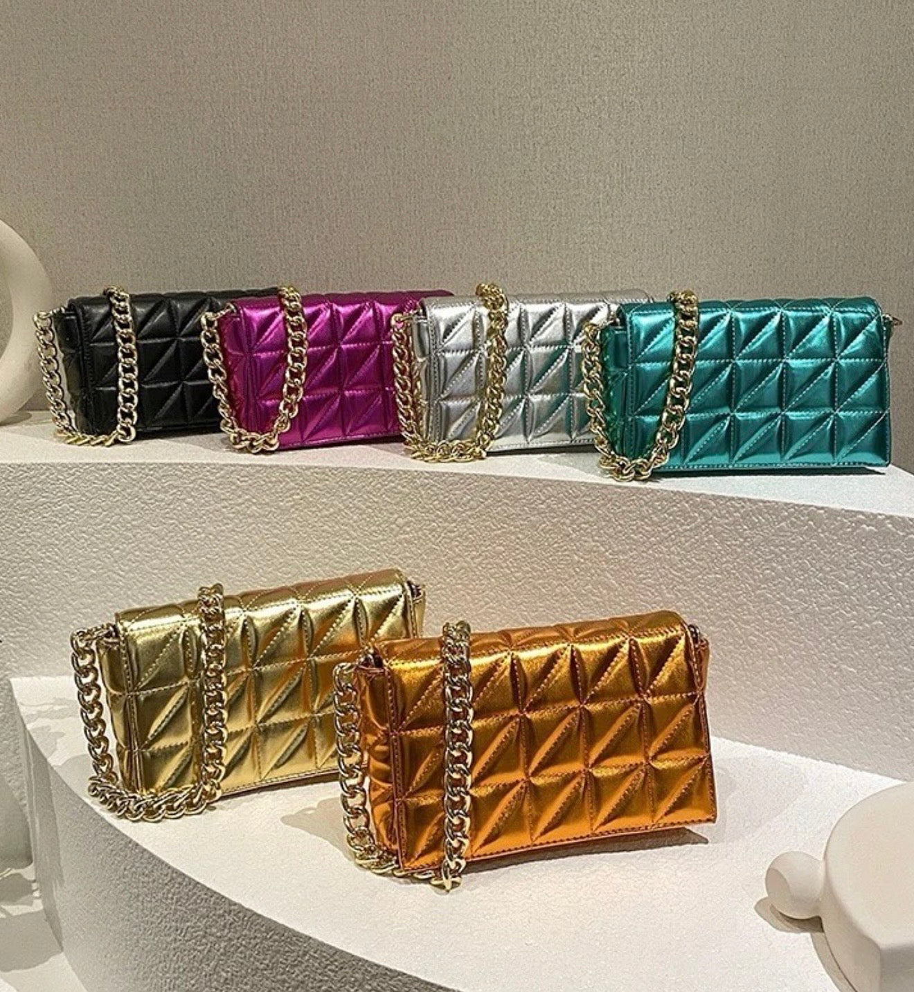 Metallic Bomb Shoulder Bag
