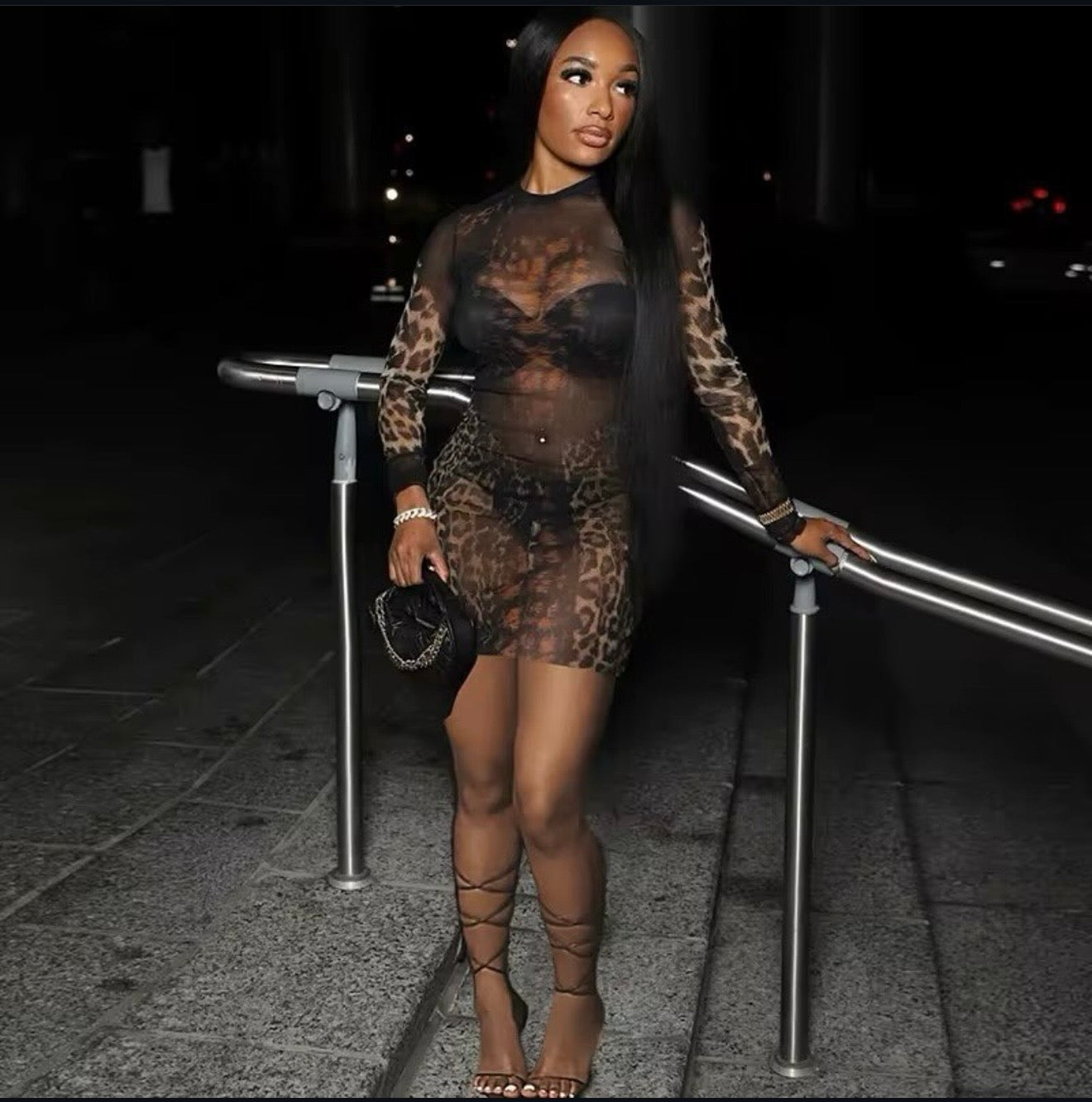 Cheetah Sheer Dress